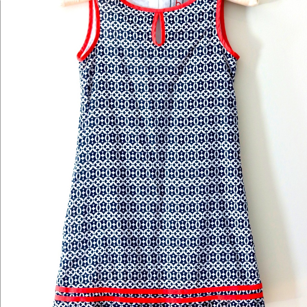 Girls Miss B geometric print sheath dress